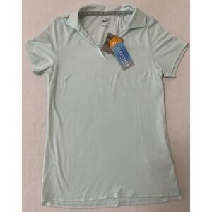 PumaGolf Cloudspun Polo Shirt Men's Size Small Light Green Mint UPF 40 NWT